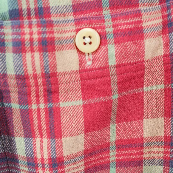 VTG Polo Ralph Lauren Shirt Cotton  Flannel Plaid Button Up Long Slv Men's Small - Picture 12 of 16